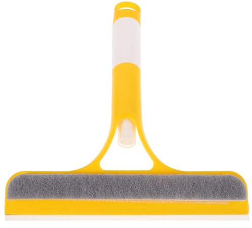 CHILDWEET 3-in-1 Window Cleaning Wiper Spray with Squeegee and Brush, Waterproof Bathroom Glass Door Cleaner for Mirrors, Car Windshields, and Household Windows, Yellow