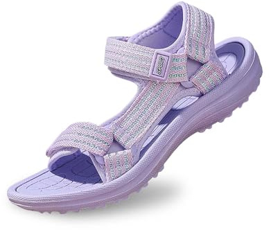 Sandales pour fille - Sandales de plage pieds nus - Sandales légères pour fille - Chaussures d'été à bride arrière - Sangle réglable