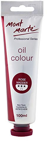 MONT MARTE Premium Oil Paint, 100ml (3.4oz), Rose Madder, Good Coverage, Excellent Tinting Strength