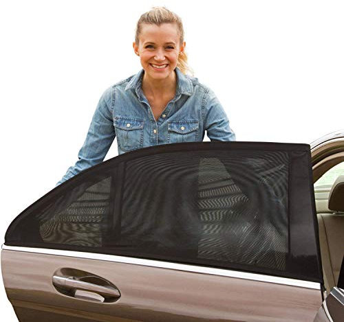 SAILINE Sonnenschutz für Autofenster (4 Stück), Universal-Sonnenschutz für Autofenster, atmungsaktives Netz-Sonnenschutz, schützt Baby Haustier vor Sonne und schädlichen UV-Strahlen