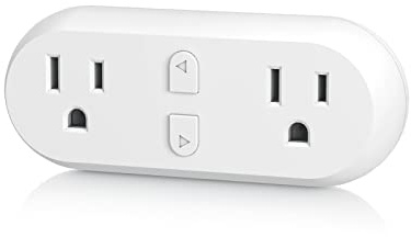 HBN Smart Plug 15A, WiFi&Bluetooth Outlet Extender Dual Socket Plugs Works with Alexa, Google Home Assistant, Remote Control with Timer Function, No Hub Required, ETL Certified, 2.4G WiFi Only