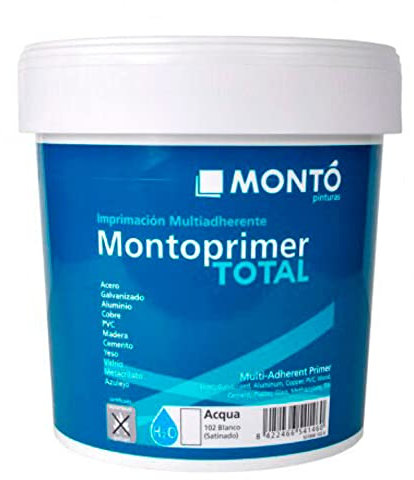 Montó Imprimación Universal al Agua Multiadherente y Monocomponente. Antioxidante, de Secado Rápido y Repintable. Montoprimer Total Acqua color Blanco 102 (750ml)