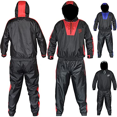 AQF Tuta Felpata Uomo Tuta da Sauna Dimagrire Velocemente Sauna Suit Tuta Sauna Dimagrante Donna E Uomini Per Palestra E Jogging Ecc (Rosso, 3XL)