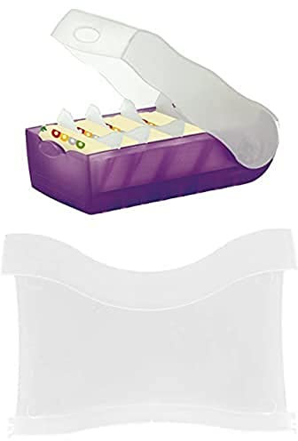 HAN Lernkarteibox CROCO, einfach Vokabeln lernen mit 5-Fächer-Lernsystem + HAN Stützplatte für Lernkartei Croco