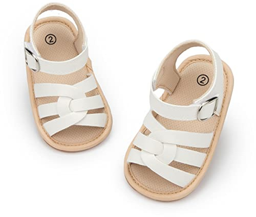 CENCIRILY Infant Baby Girls Summer Sandals Newborn Bow-Knot Open Toe Beach Shoes Casual Lightweight Anti Slip Sole Flat