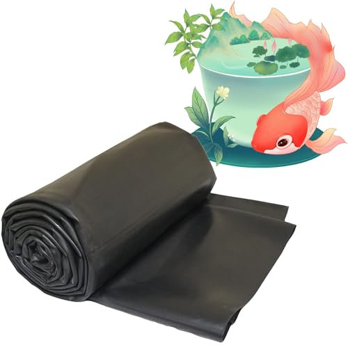 Bâche Pour Bassin - 3x5m 5x5m 6.5x8m Noir HDPE Doublure D'étang Résistant Aux UV Et Aux Intempéries Étang Liner Pour Étang À Poissons Fontaine Jardin D'eau Et Cascade - Épaisseur 0.12mm(Taille:3x5m/10