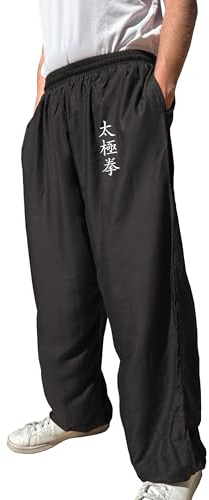 TAO MARTIAL Kung Fu byxor vingar chun Tai chi stil med fickor, lös byxa Rayon V3
