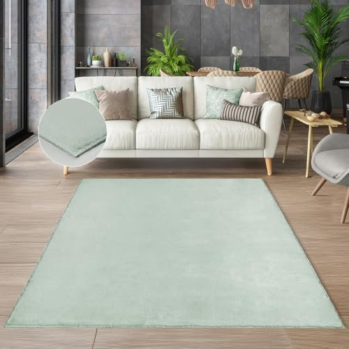 the carpet Cosy kuschelig Warmer Fellteppich, weich und elegant, waschbar und Fußbodenheizung geeignet, Öko-Tex Zertifiziert, Grün, 160 x 220 cm