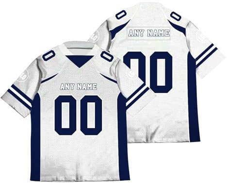 American Football Trikot Personalisiert American Football Jersey Shirts Personalisierte Spieltrikots mit Name Nummer Logo für Kinder Erwachsene Junge Mädchen Herrn Damen A16