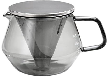 KiBcsLic Cafetera de Vertido Hervidor de Agua Multifunción Cafetera Ergonómica Tetera para Cocina Tienda Hogar, 500ml, Individual