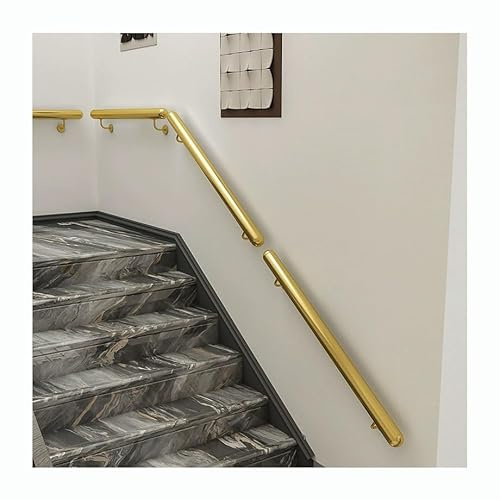 Escalera de metal Ra y soportes de 1 a 6 pies, asas de seguridad para interiores y exteriores, estilo industrial, barandillas de pared para mayor apoyo y estabilidad