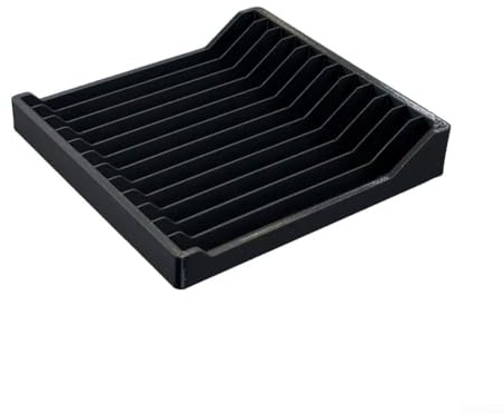 Plastic CD Storage Rack for Up to 12 Discs, Compact Space Saving Design with Individual Slots for Organized and Accessible Media Storage (Is black)