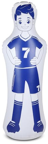 EFUTURETIME 120cm Maniquí Inflable de Fútbol de PVC, Muñeco aéreo de Portero Fácil de Plegar y Guardar, Saco de Boxeo Inflable para Entrenar en Fútbol, Baloncesto y Boxeo, Azul