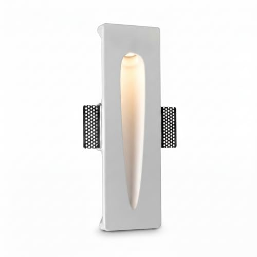 BARCELONA LED Infälld Vägglampa Gips 100x320mm Vit Trimless 1W 2700K Varmvit, LED Väggspot i Gips och, Klassisk Modern Lyx Design för Gipsskivor Inomhus