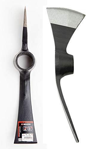 Bellota 820 - Azadón para labores forestales, limpieza y corte de raíces. Herramienta de doble uso: Hacha y Azada. 1500 gr