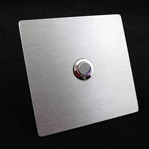 Eurosell Placa de timbre de acero inoxidable V2A, rectangular, redondeada, plateada, pulsador, timbre, pulsador