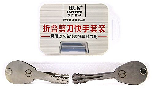 loboo 20-teiliges faltbares Autoschloss Öffner Set, Metall, Schlosserwerkzeug