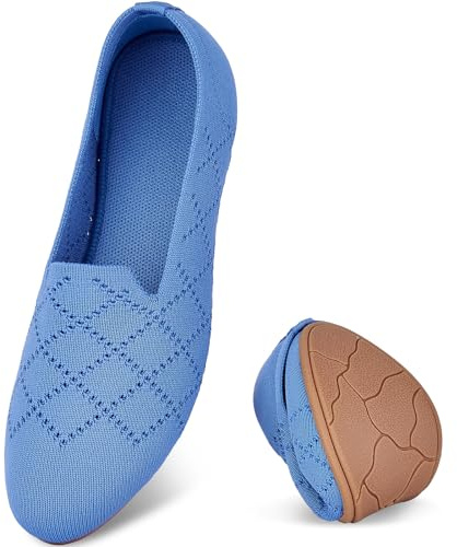 Puxowe Ballerine Donna Comode - Scarpe Eleganti Slip-On in Maglia Ballerina con Suola Morbida 41 EU Sky Blue