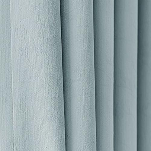 Vorhänge Schlafzimmer mit Ösen, Elegante strukturierte, einfarbige, raumverdunkelnde Thermovorhänge mit Ösen für Fensterbehandlung Wohnzimmer/Küche96 x 214 cm