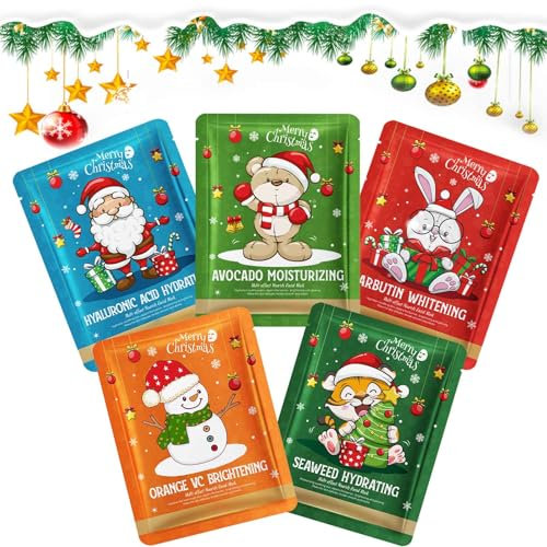 ARCHIDATE 5 Stück Feuchtigkeitsspendende Gesichtsmasken Set - Tuchmasken Gesicht Hyaluron Maske Gesicht - Gesichtsmaske Frauen Masken Beauty Produkte - Gesichtsflege Gesichtsreinigung Geschenk-Set