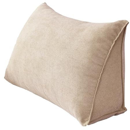 XIEMINLE Ryggstödskudde i kil, justerbar läskudde, triangel ländryggskuddar för att läsa, spela eller titta på TV, sänggavel sängkudde (90 x 35 x 20 cm, lätt kaffe)