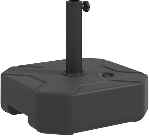 Outsunny Pied de parasol carré à remplir jusqu'à 25 kg, poids de parasol, support pour parasol de 38/48 mm de diamètre, pour balcon, terrasse, jardin, noir