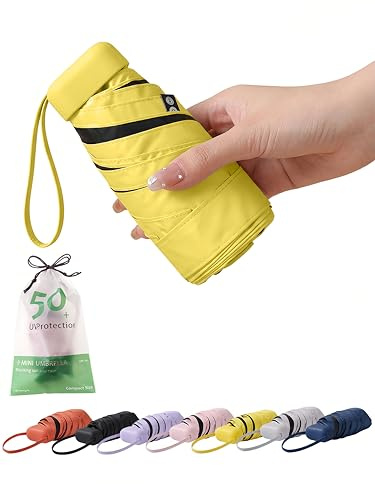 BAODINI Mini Travel Umbrella Small Compact UV Blocking Manual Open Close Portable Sun Protection for Women Kids and Men
