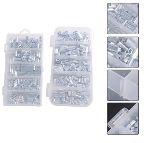 Kit de tubes en aluminium pour bas de ligne et hameçons avec construction antirouille en 200, 250, 300 ou 500 pièces (tube double - 300 pièces)
