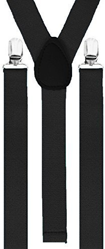 Coloured Adults Adjustable Braces Black - One Size