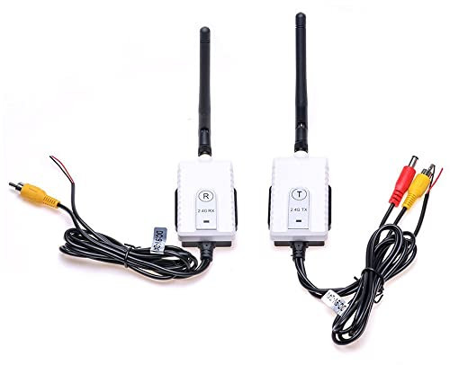 PolarLander Car 2.4G sans Fil AV Câble Transmetteur et Récepteur pour Bus Voiture Vidéo Moniteur Camion Inverser Vue Arrière Caméra de Recul 200m Gamme