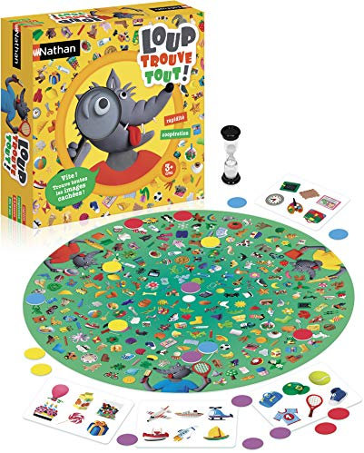 Nathan Wolf findet Alles – Gesellschaftsspiel – Schnelligkeit & Kooperation – Suche und Finde – Zum Spielen mit der Familie – Für 2 bis 4 Spieler – ab 3 Jahren