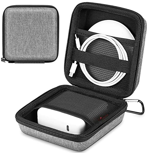 FINPAC Sac Électronique pour Souri et Chargeur de Macbook, Étui Rigide Antichoc Sac de Rangement pour Câble, Chargeur, Clé USB, Batterie, Disque Dur, Accessoires Multimédias, (Gris)