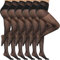 Yilanmy 6 Pairs Women's Sheer Tights 20 Denier Nylon Silk Soft Tights Black Natural Nude Shaping Pantyhose (Black-L)