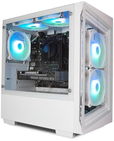 ionz Gaming PC DesktopComputer | Intel i5-11400F | Nvidia RTX 3050 | 16GB RAM | 1TB NVMe SSD | 500W 80+ PSU | Windows 11 | WiFi G1 White