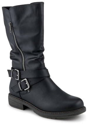 Pavers Wide Fit Zip Fasten Slouch Boots - Black Size 7