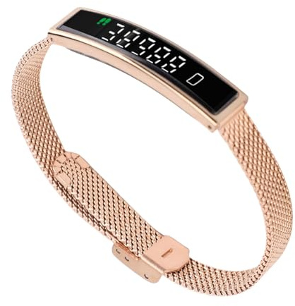Zhjvihx Pulsera Inteligente, 5.3 Fitness Tracker con Aplicación para iOS, Control Remoto de Cámara, Pulsera de Salud para Natación, Correr, Ciclismo, 16,5 G de Peso Ligero (Gold)