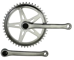 cyclingcolors pédalier vélo avec manivelle, 46 Dents, Longueur 170mm, Acier, chromé, Chaine 2.38 (3/32)