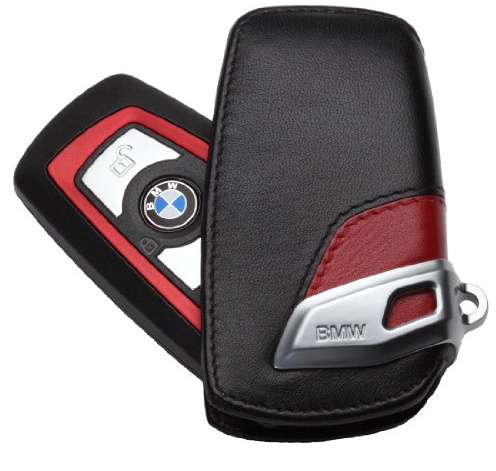 Original BMW Schlüsseletui M-Sport-Line schwarz/rot Passend für 1er (F20,F21),3er(F30,F31), 5er (F07GT,F10,F11,F12,F13),7er (F01 LCI,F02,F02 LCI), X3 (F25)