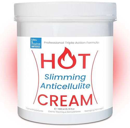 bleu & marine Bretania - Crema Anticellulite Termoattiva 1000ml | Trattamento Effetto Urto | Formula esclusiva con Caffeina e Alghe Marine | Azione Lipolitica e Drenante, 1L Confezione