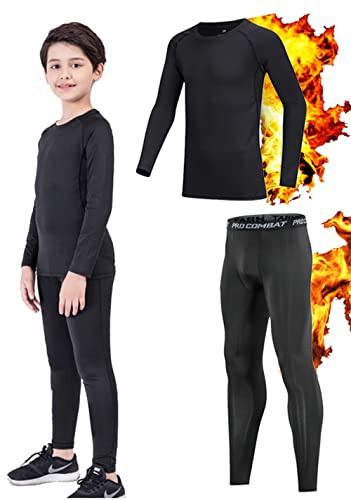CheChury Bambini Intimo Termico Set Ragazzo Ragazza Biancheria Intima Termica Sci Set Termico Funzione Base Layer Riscaldante Traspirante Riscaldante e ad Asciugatura Rapida Intimo Funzionale Set