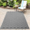 HomebyHome In& Outdoor Teppich Wetterfest, Grau 200x290 cm Teppich Küche, Waschbarer Küchenläufer Flachgewebe Sisaloptik Boho Design Camping Terasse Balkon Outdoorteppich Garten