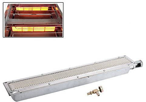 QAVODB Barbacoas Quemador lateral infrarrojo, quemador de gas para camping, quemador de cerámica por infrarrojos, parrilla de gas, calentador de cerámica, 57 x 9,5 cm