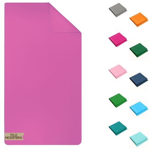 SONIT - 1 Telo Mare Magenta in Microfibra Ultra Leggero 90x160 cm, Asciugamano Spiaggia ad Asciugatura Rapida, Compatto e Assorbente, Ideale per Viaggio, Palestra e Piscina, Morbido e Salvaspazio