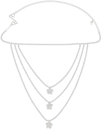 Cadena para Hombro con Diamantes de Imitación Brillantes de NICENEEDED, Cadena de Joyería con Colgante de Flor Brillante En la Parte Superior Del Brazo