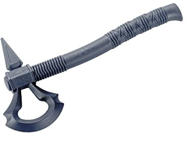 Hacha Tomahawk de plástico de polipropileno negro de contacto completo para artes marciales V1 (cosplay, película, acrobacias) – 14.2 pulgadas