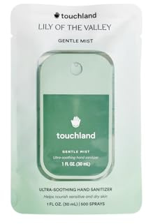 Touchland Gentle Mist Ultra-Soothing Hand Sanitizer Spray, Lily Of The Valley scented, 1FL. OZ. Travel Size