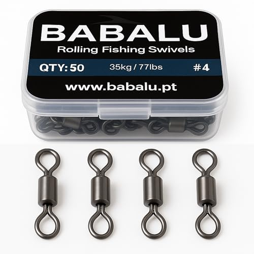 50 pezzi Girelle da Pesca Girelle da Pesca a Botte Acciaio Inox Per Pesca d'acqua Dolce e Salata (#4)