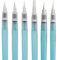 Kuretake Watercolor Brush Pen Long, 6 pcs Set, Water Brush Pen, Fude, Flat, Menso, Flexible tips, Made in Japan (6pcs (Long type)