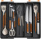 DERDOUT cutlery drawer organizer, knife and fork, kitchen expandable large cutlery tray, adjustable silverware cutlery rack, plastic kitchen shovel tool and small tool storage divider (Black)
