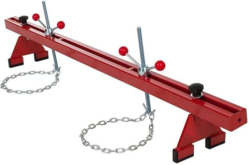 Barra de soporte del motor, capacidad de 1100 libras, cadenas de gancho doble, elevador de motor de acero para transmisión y soporte de caja de cambios, elevador transversal de motor resistente